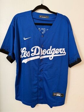 Nike Los Dodgers Freddie Freeman Blue and White Baseball Jersey